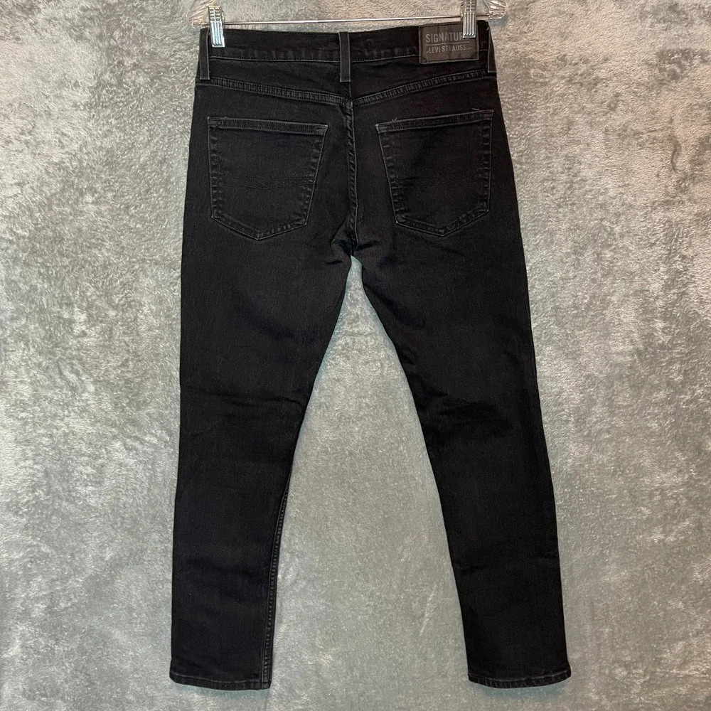 Signature Levis Men Slim Straight Jean 30x30* Black Denim Indie Trap Alternative